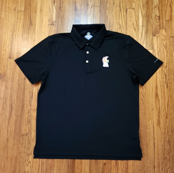 Chubbies Mens Performance Polo Shirt Size Large Parrot Logo Black Golf - Picture 1 of 8